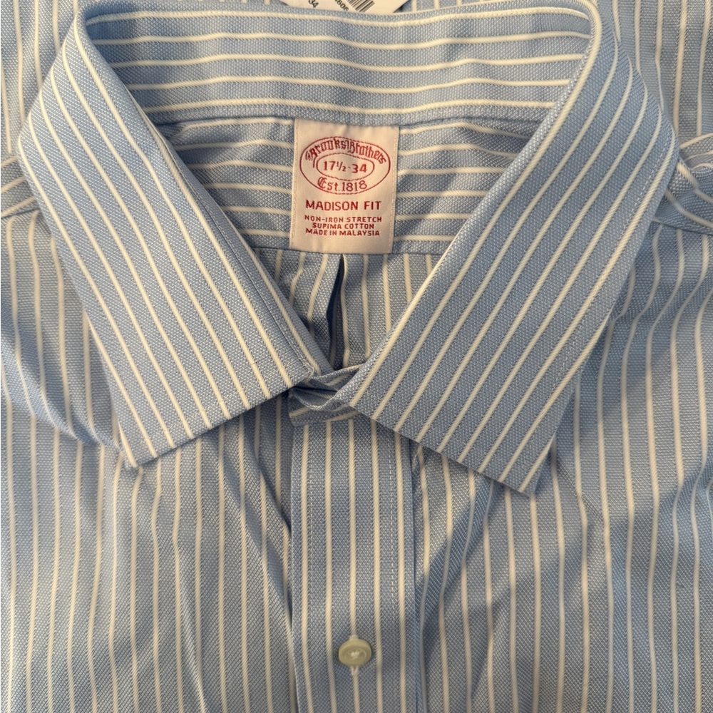 Brooks Brothers Light Blue Pinstripe Dress Shirt